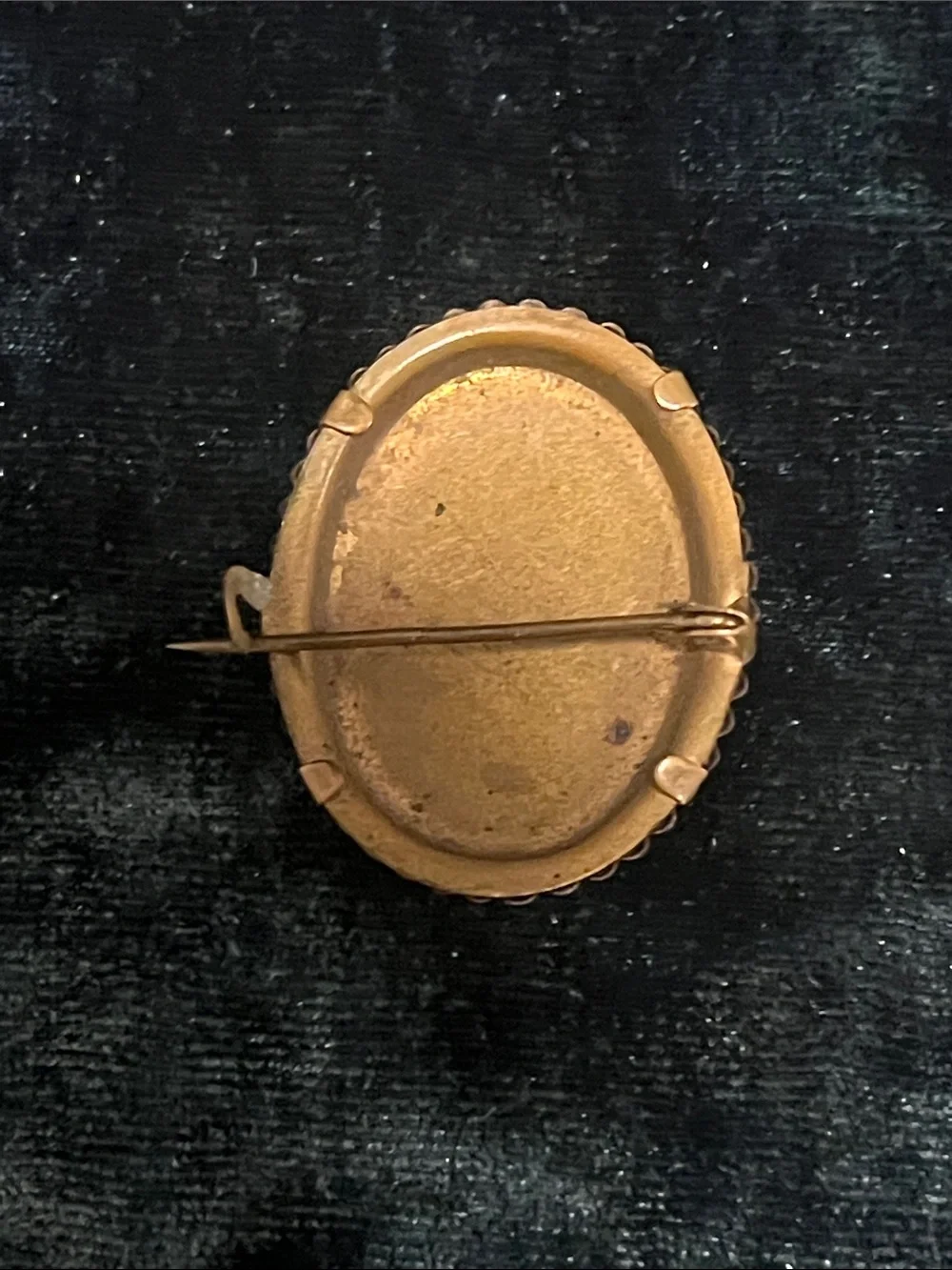Antique Victorian Sepia Portrait Brooch Pin Estate Jewelry c. 1890–1910